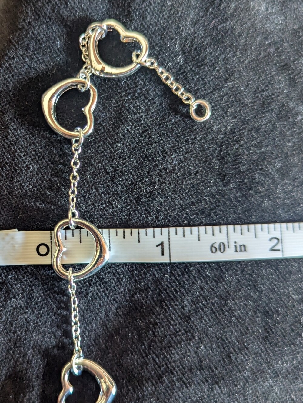 Sterling Silver 925 Heart Link Bracelet Jewelry - Picture 6 of 7